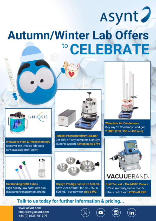 Special offers lab equipment from Asynt valid October to December 2024 for UK & Europe customers