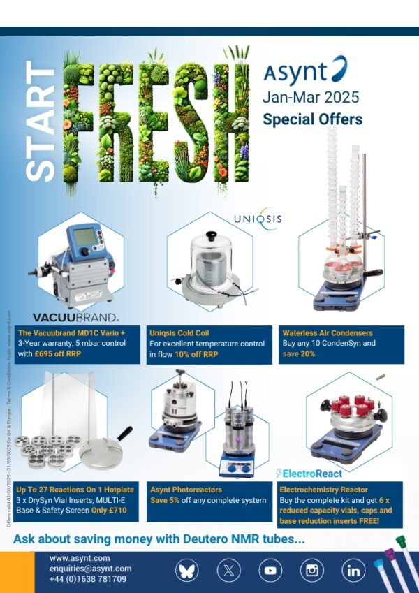 Asynt special offers on useful lab equipment - valid from Jan to March 2025