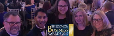 The Asynt team accept the Ely Business Award for Growth 2019